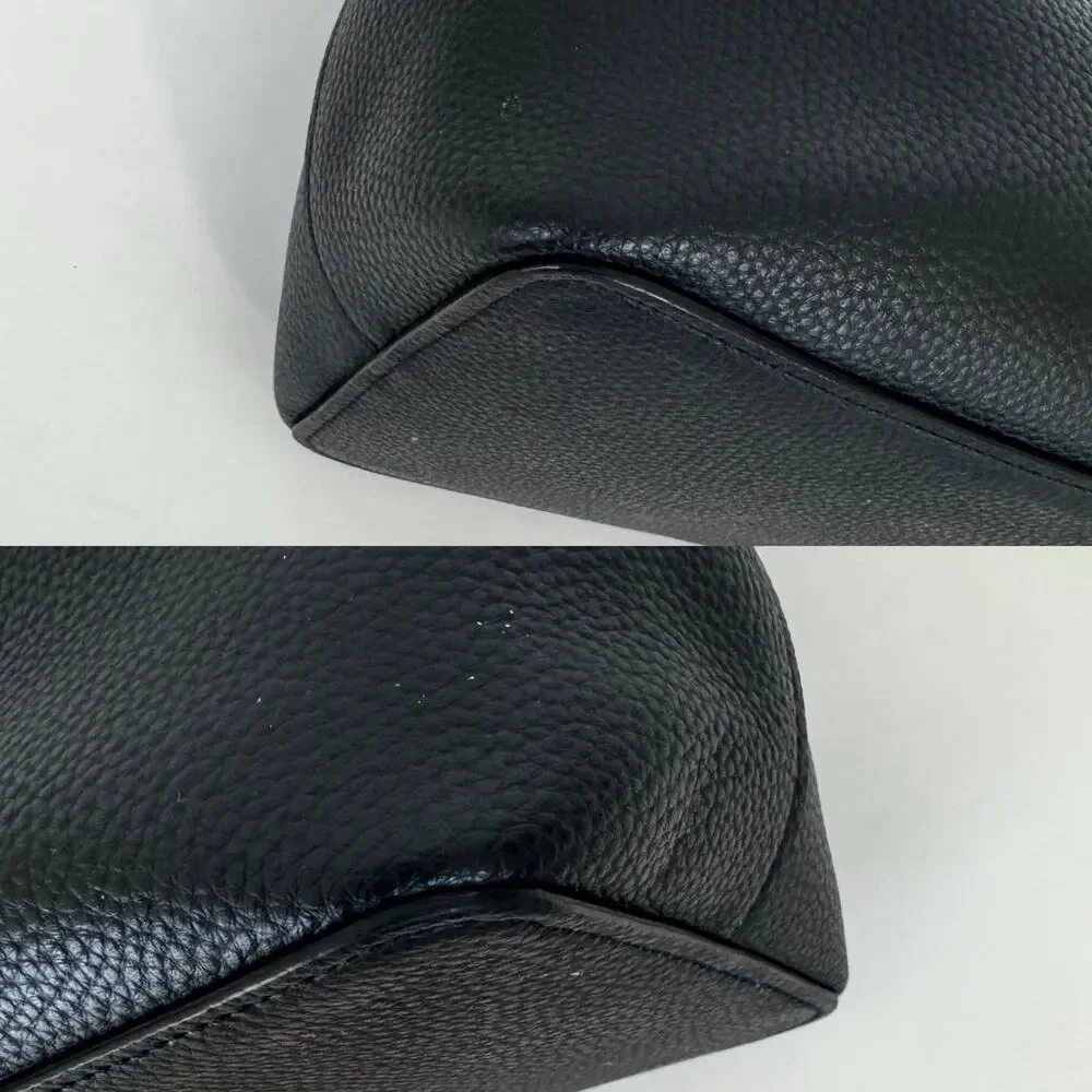 Coach Town Bucket Large Bag Pebble Leather Shoulder Crossbody Black 91122